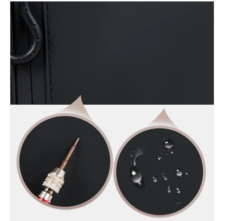Men's Black Nylon Crossbody Bag with USB Charging Port And Headphone Hole