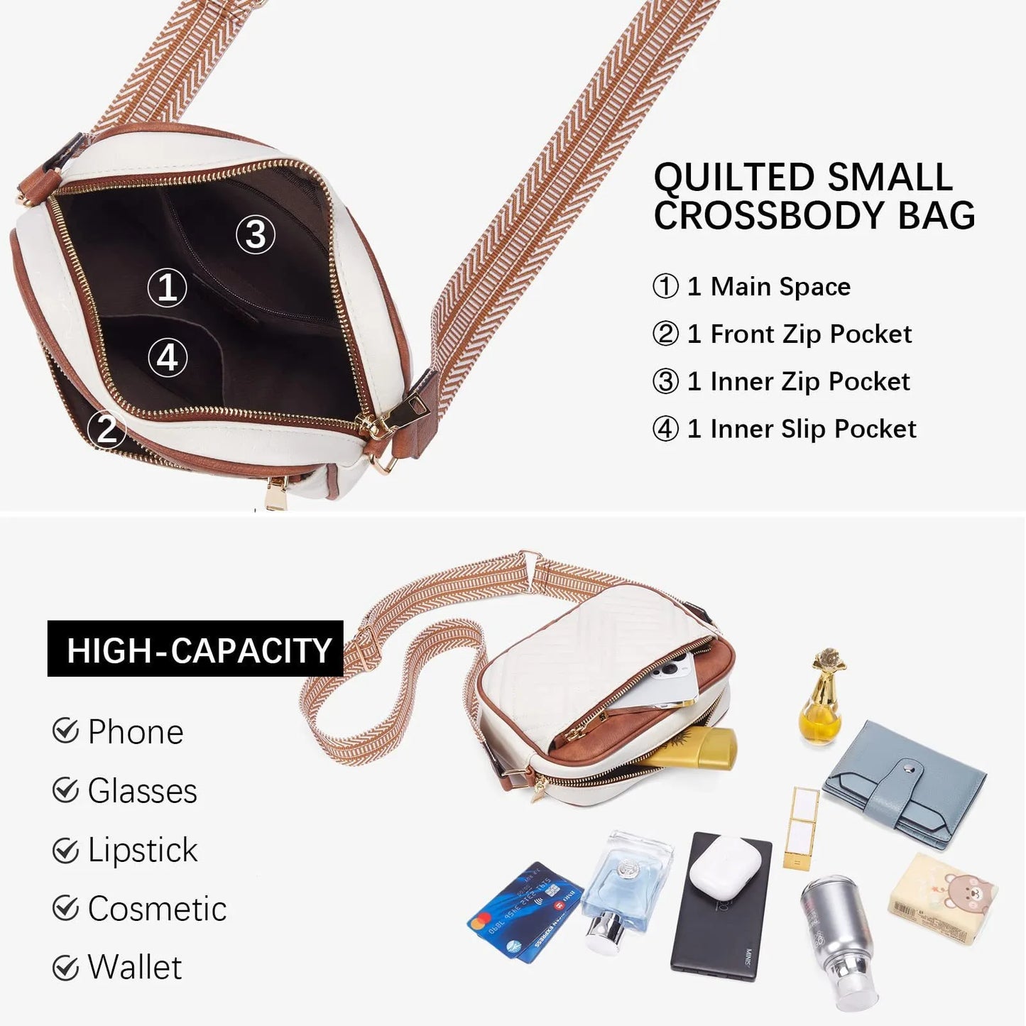 Soft PU Leather Crossbody Phone Bag - Luxury Women's Clutch